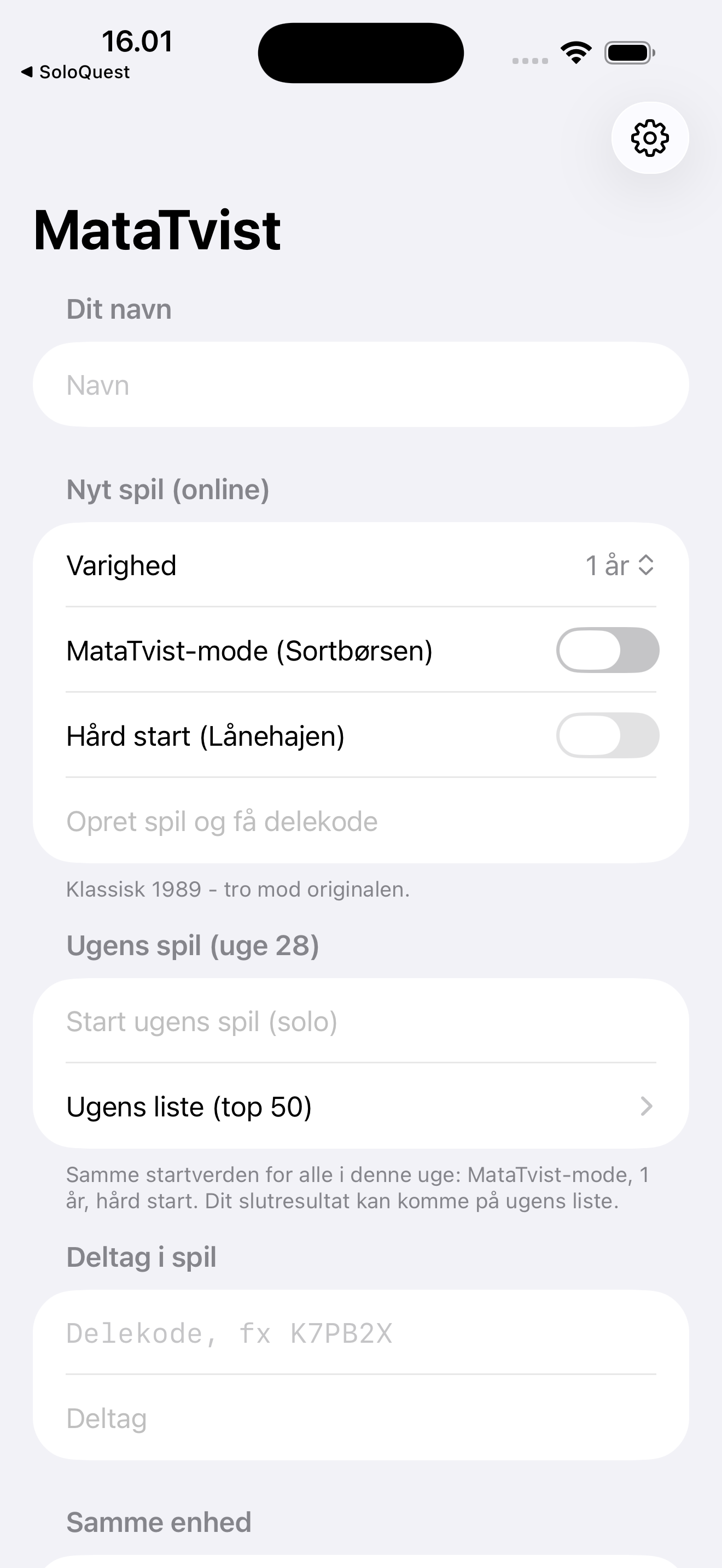 Startskærm